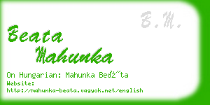 beata mahunka business card